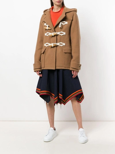 Shop Jw Anderson Toggle Duffle Coat In Nude & Neutrals