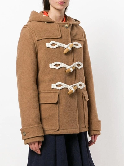Shop Jw Anderson Toggle Duffle Coat In Nude & Neutrals