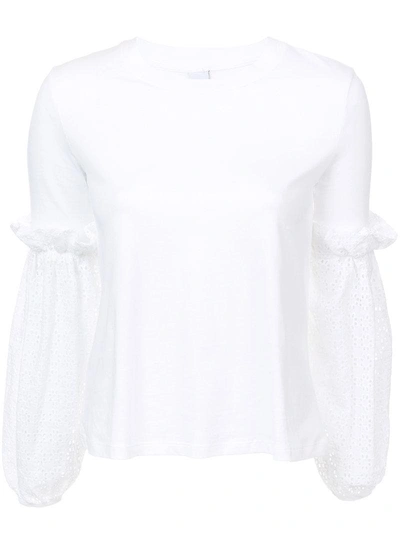 Shop Mother Of Pearl Contrast Bell Sleeve Top