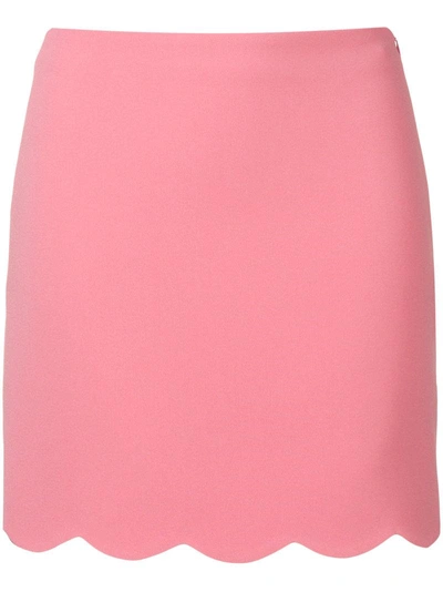 Shop Miu Miu Scalloped Mini Skirt - Pink
