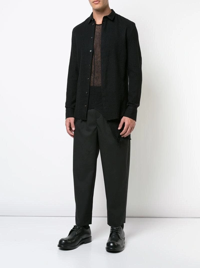 Shop Cedric Jacquemyn Distressed Sheer Vest Top - Black