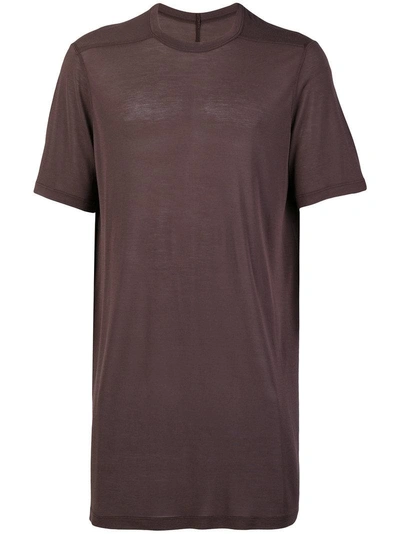Shop Rick Owens Long Line T-shirt - Brown