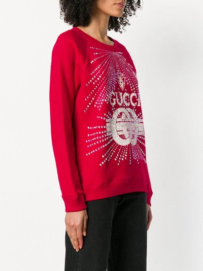 Shop Gucci Print Sweatshirt - Red