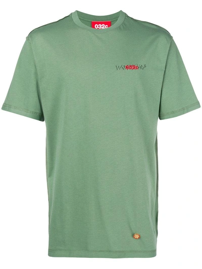 Shop 032c Logo Embroidered T-shirt - Green
