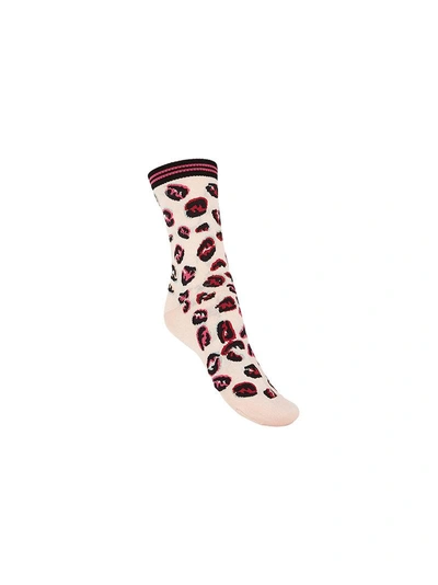 Shop Fendi Ff Splash Printed Socks In Pink