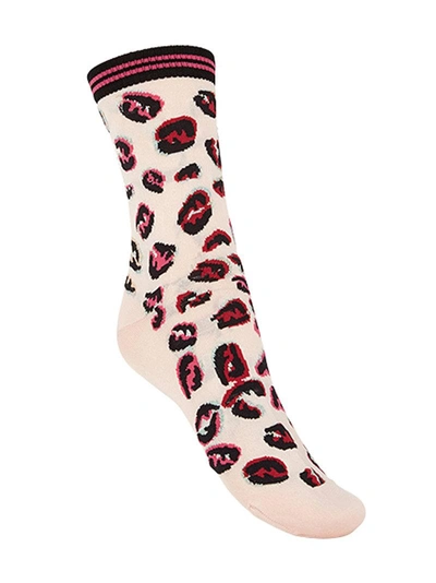 Shop Fendi Ff Splash Printed Socks In Pink
