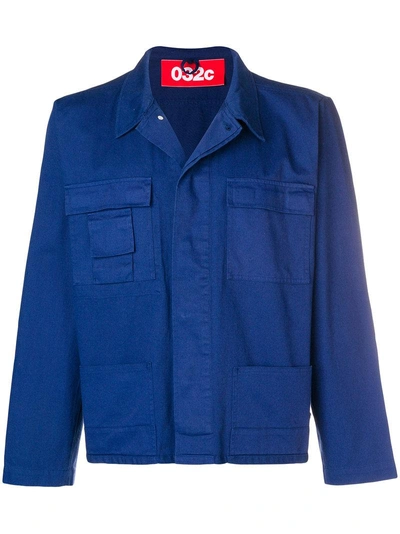 Shop 032c Cargo Pocket Military Jacket In Blue