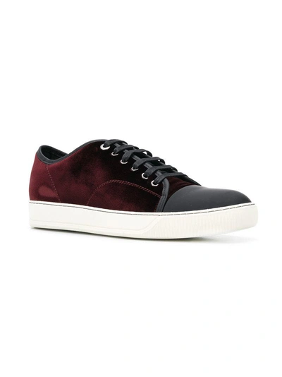 Shop Lanvin Toe-capped Sneakers - Red