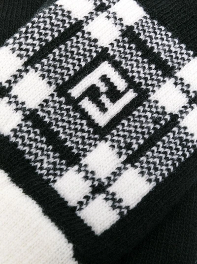 Shop Fendi Knitted Gloves In Black