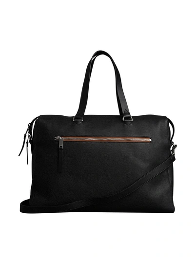 Shop Burberry Embossed Grainy Leather Holdall - Black