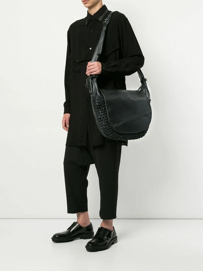 Shop Yohji Yamamoto Net Detail Shoulder Bag - Black