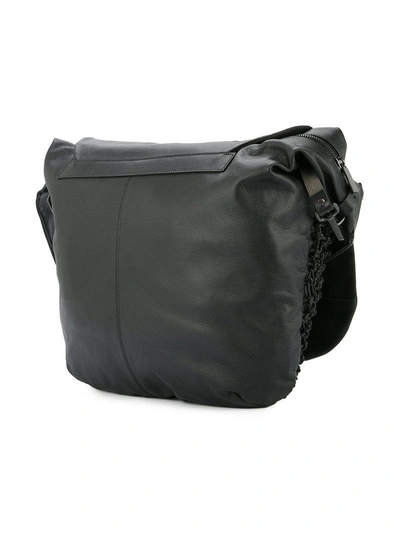 Shop Yohji Yamamoto Net Detail Shoulder Bag - Black