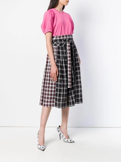 Shop Marc Jacobs Plaid Belt Skirt In Black
