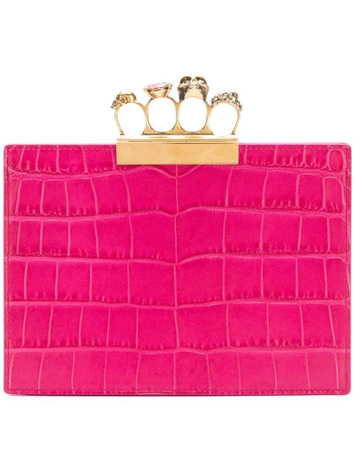 Shop Alexander Mcqueen Square Shaped Clutch In Pink