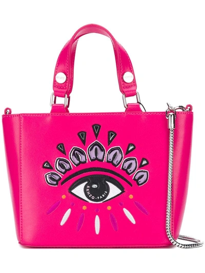 Shop Kenzo Eye Embroidered Mini Crossbody Bag - Pink