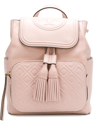 Tory Burch Shell Pink Quilted Leather Fleming Backpack | ModeSens