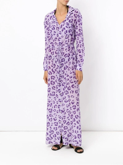 AMIR SLAMA JAGUAR SILK BEACH DRESS - 粉色