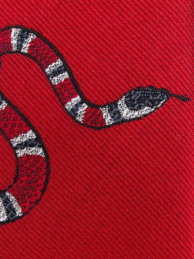 Shop Gucci Snake Underknot Tie In Red