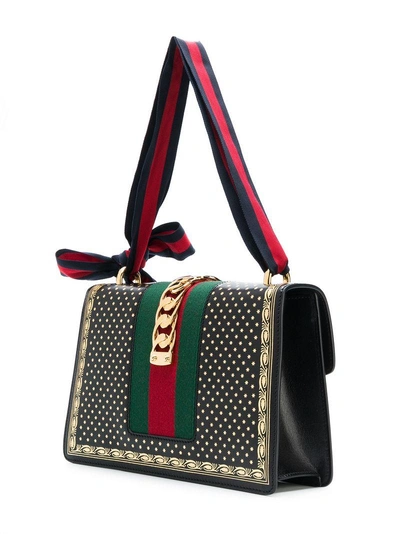 Shop Gucci Star Print Shoulder Bag - Black