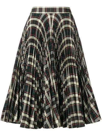 Calvin Klein 205w39nyc Pleated Checked Twill Skirt In Black | ModeSens