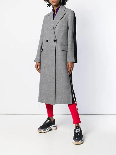 Shop Stella Mccartney Dogstooth Pattern Contrast-back Coat