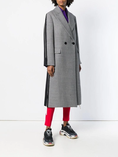 Shop Stella Mccartney Dogstooth Pattern Contrast-back Coat