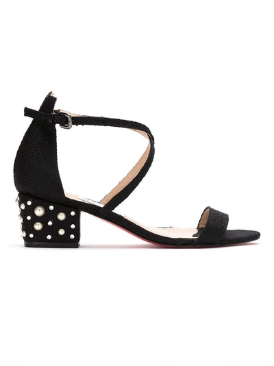 Shop Zeferino Embellished Wool Sandals - Black