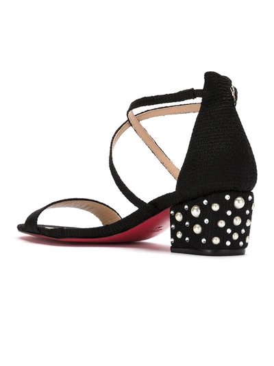 Shop Zeferino Embellished Wool Sandals - Black