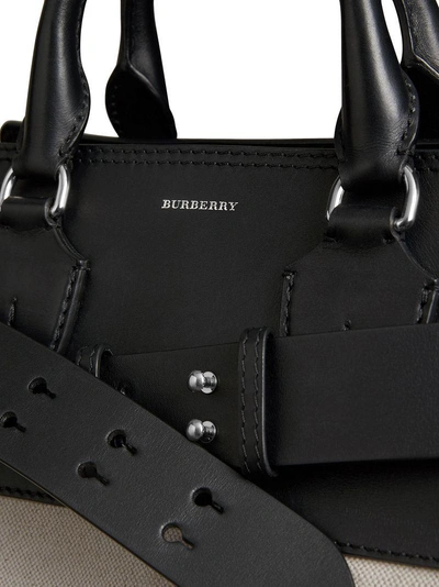 Shop Burberry The Medium Canvas And Leather Belt Bag - Black