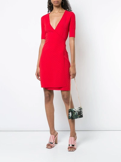 Shop Diane Von Furstenberg Dvf  Wrap Front Playsuit - Red