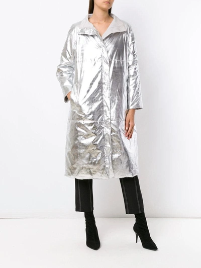 metallic long coat