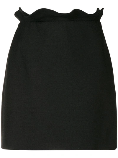 Shop Valentino Frill Trim Mini Skirt - Black