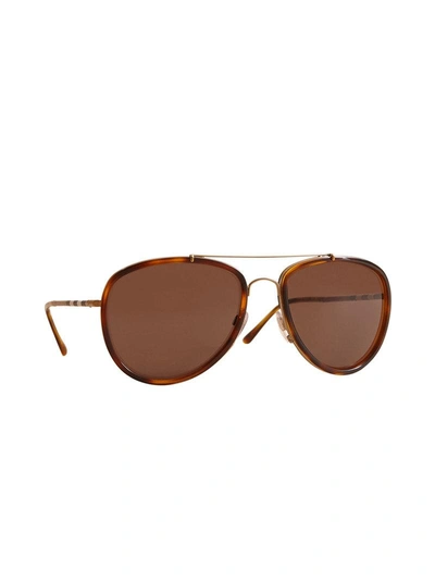 Shop Burberry Eyewear Pilotenbrille Mit Karomuster - Braun In Brown