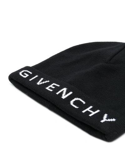 Shop Givenchy Intarsia Logo Beanie - Black