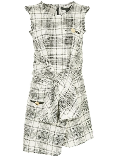 Shop Alexander Wang Checked Sleeveless Dress - White