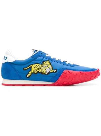 Shop Kenzo Sneakers Mit Tiger-patch In Blue