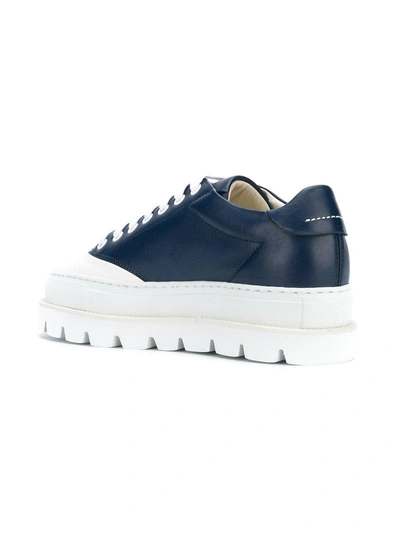 Shop Mm6 Maison Margiela Platform Sole Sneakers - Blue