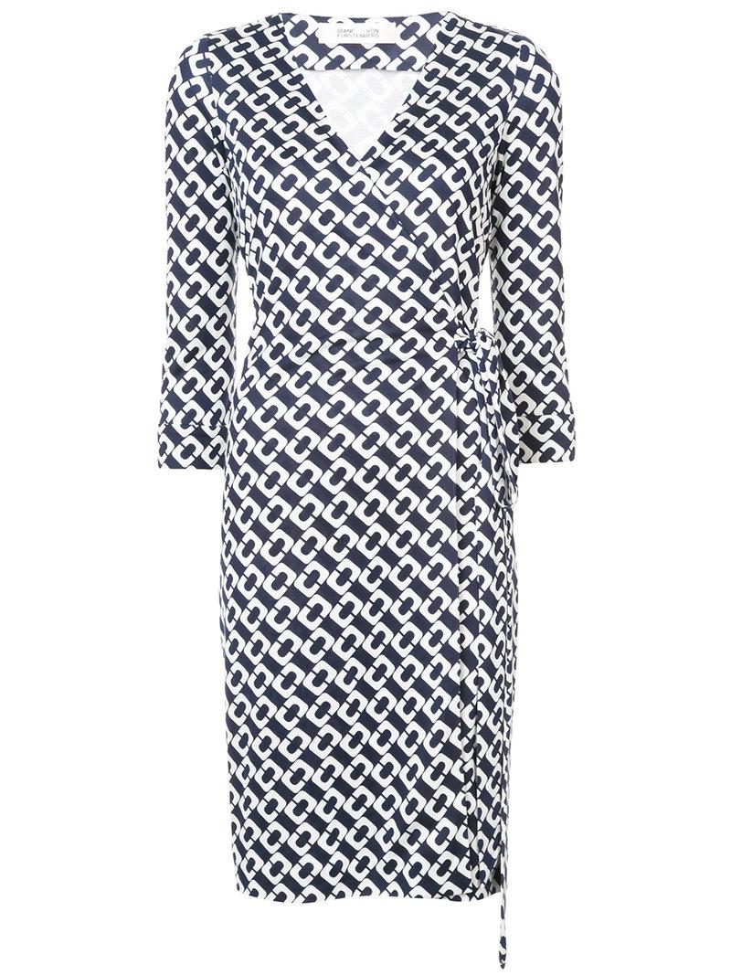 dvf chain print dress