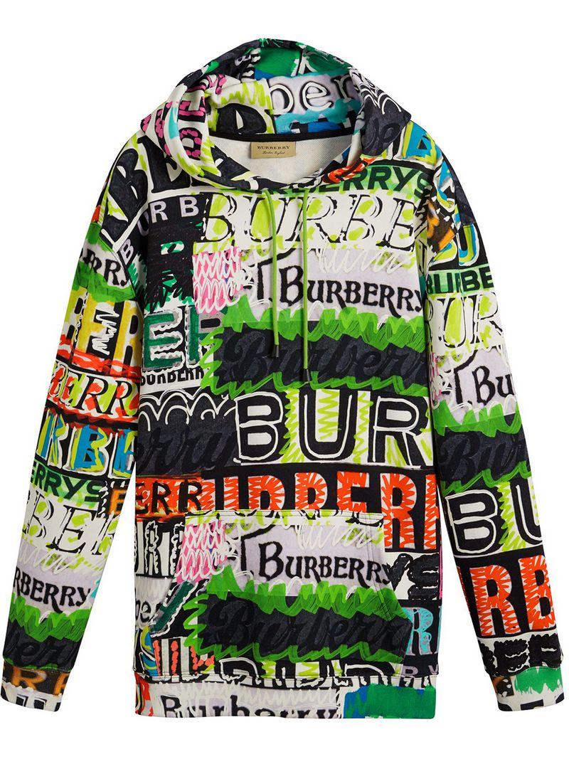 burberry harrington graffiti print hoodie