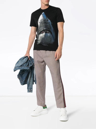Givenchy Shark Print Cotton Short Sleeve T Shirt In Black