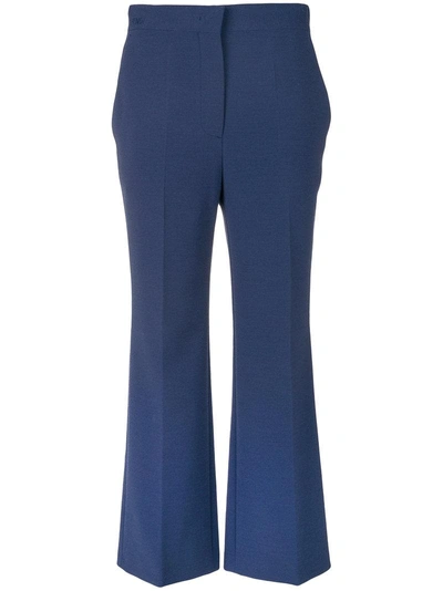 Shop Fendi Straight-leg Tailored Trousers - Blue