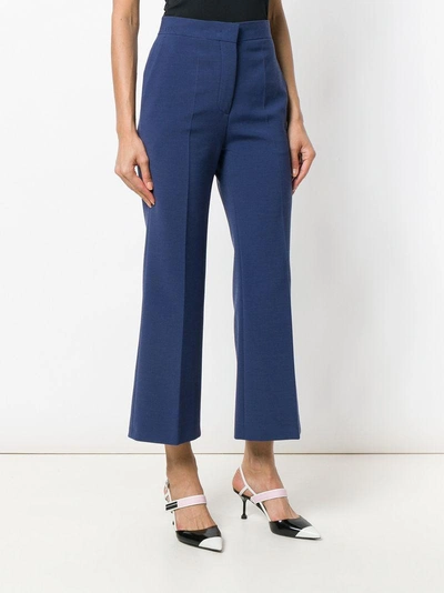 Shop Fendi Straight-leg Tailored Trousers - Blue
