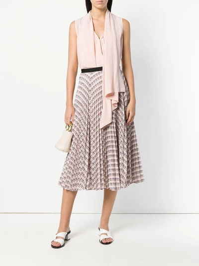 Shop Derek Lam Geometric Pleated Skirt - Multicolour