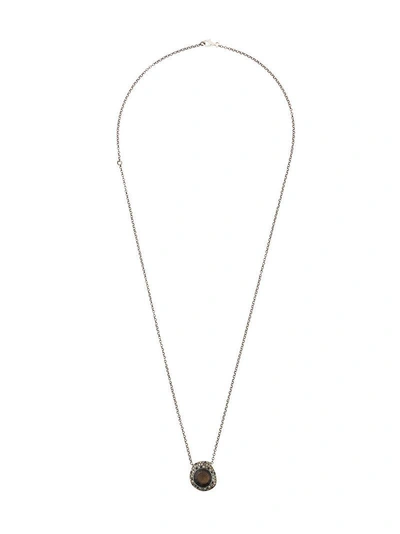 Shop Rosa Maria Smokey Quartz, Diamond And Sapphire Pendant Necklace - Metallic