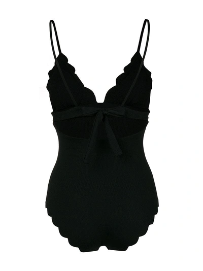 Shop Marysia Scalloped Swimsuit In Black