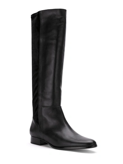 Shop Zeferino High Ankle Leather Boots - Black