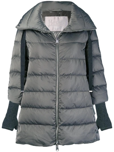 Shop Herno Oversized Puffer Jacket - Grey