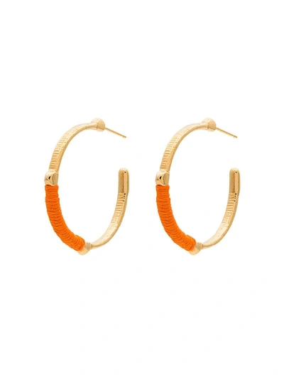Shop Marte Frisnes Gold Metallic And Orange Dido Sterling Silver Hoop Earrings
