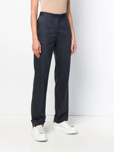 Shop Golden Goose Deluxe Brand Pinstripe Trousers - Blue