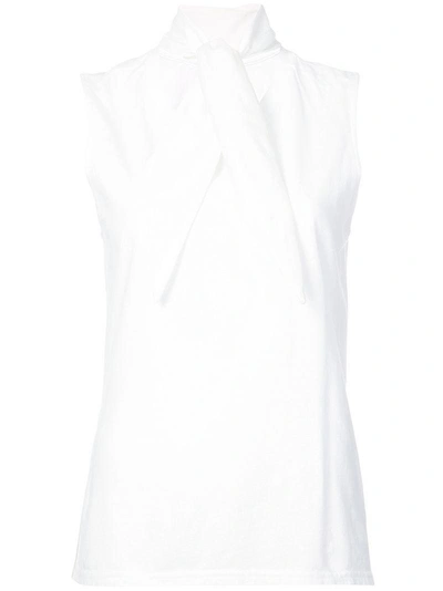 Shop Harvey Faircloth Tie Neck Vest Top - White
